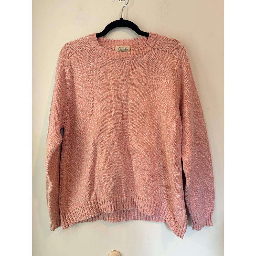 Vintage St‎ Johns Bay Pink Crew Neck Sweater Womans XL Heavyweight Classic